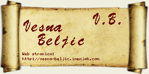 Vesna Beljić vizit kartica